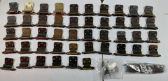 Vintage Lot of 48 Assorted Cabinet Hinges and a bonus handle