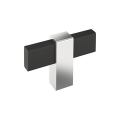 Mulino 2-3/8 inch 60mm Length Matte Black/Polished Chrome Cabinet Knob BP3672…