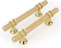 Gold & Silver Metal Polished Cabinet Handle Pulls Set of 2, 6 Inch Contemporary