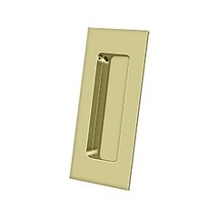 Flush Pull, Rectangular, HD, 4″ x 1-7/8″ x 7/16″, Solid Brass in Unlacquered