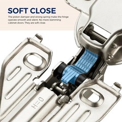 Full Overlay Cabinet Door Hinges 105° Soft Close Concealed Satin Nickel – 2 Pack