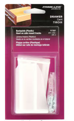 Drawer Track Back Plate, 5/16 in. x 7/8 in., Plastic, White (1-pair)