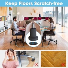 Bell Glides Replacement Office Chair Swivel Caster Wheels to Fixed Feet – 5PCS