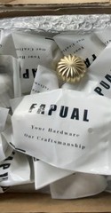 FAPUAL Gold Tone Fluted Round Cabinet Knob for Cabinets Box of 30
