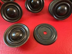 Lot of 22 Round Knobs Cabinet Hardware Oiled Bronze With Back Plates~ 2 Pieces