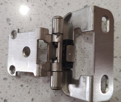 Lot of 12 Amerock Satin Nickel Partial Wrap 1/2″ Overlay Cabinet Hinges #7550