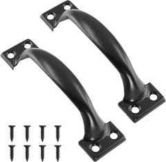 2 PCS Gate Handle Pulls, 5″ Pulls in Black, Garage Door Pull Handle with Screws