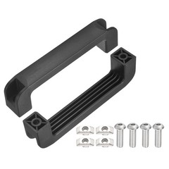 2Pcs Plastic Pull Handles, 6.3″ Reinforced Ribs Handle with Screws Nuts, Black