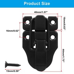 BokWin 2 Pcs Retro Style Duckbilled Hasp Latch Antique Toggle Black