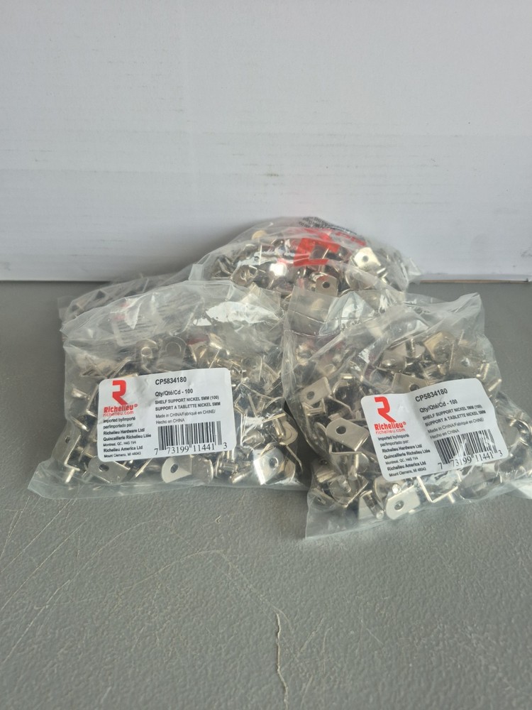 Richelieu CP5834180 500 PACK! L-Shaped Metal Shelf Pins