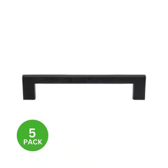 5-Pack Vail 6 In. (152 Mm) Center-To-Center Modern Matte Black Bar Drawer Pull