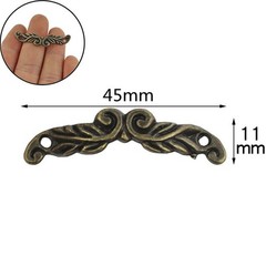 Dophee 10Pcs Antique Brass Decorative Pull Handle for Mini Jewelry Box Drawer x