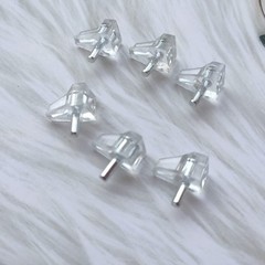 50 Pack 1/8 Inch 3mm Clear Shelf Support Pegs Plastic Cabinet Pins Clips