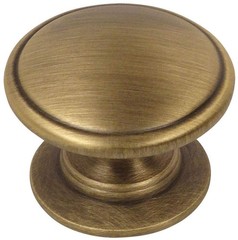 Cabinet Knobs 10 PCS Antique Brass 1-1/4 Inch Round Hardware Drawer Pull Handle