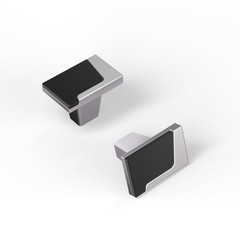 10 Pack Silver Black Brushed Nickel Square Kitchen Cabinet Knob Pull Hardware