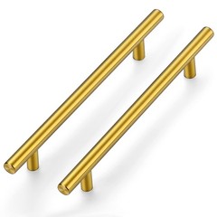Gold Cabinet Handles 15 Pack 6-1/4 Inch Cabinet Pulls Brushed Brass Kitchen C…