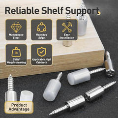 50 Pcs Self Tapping Screws Cabinet Laminate Support, Shelf Pins with Non-Slip Sl