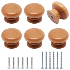 pcs Wooden Cabinet Knobs, Wood Dresser Knobs Kitchen Cabinet 6 Wood Finished