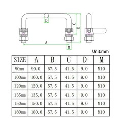 2 Pieces 120mm Foldable Pull Handle Cabinet Knob 304 Stainless Steel Industri…