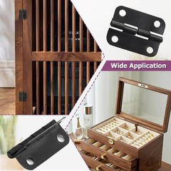 24pcs 1″x3/4″ Black Butt Hinges Cabinet Door Hinges Jewelry Box Small Box