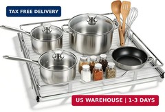 Pull Out Cabinet Organizer 20″ W X 21″ D, Chrome | Pull Out Drawers for Cabinets
