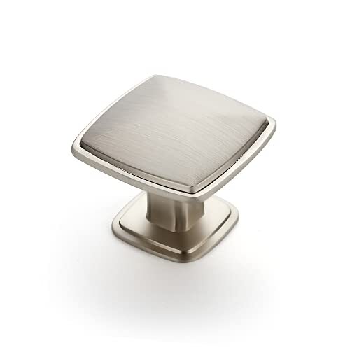 Pack Kitchen Cabinet Square Knob Single Hole Cabinet Hardware 5 Brushed Nickel