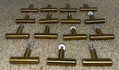 Modern Gold Finish T-Bar Cabinet Pull Knobs 2″ Single Mounting Post. Set of 15