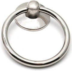 Drawer Ring Pull Drop Ring Knobs in Silver Tone – (6 Pcs)