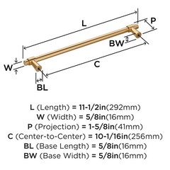Amerock BP36902CZ Destine 10-1/16″ C2C Champagne Bronze Cabinet Pull