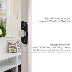 Design House 779322 6-Way Universal Passage Adjustable Latch – Black