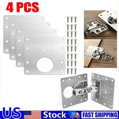 20X Hinge Repair Plate Rust Resistant Steel Furniture Cupboard Repair Mount Tool