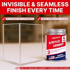 Clear Acrylic Bonding Cement 4 oz – Fast-Setting Adhesive for Plexiglass & Plast