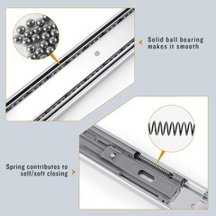 Knobonly 12 Inch Drawer Slides 5 Pairs (10pcs), Soft Close Ball Bearing Full …