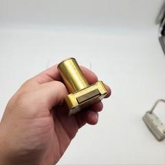 National Cabinet Door Lock Polished Brass 1-3/8″L x 7/8″D Cylinder Keyed Alike