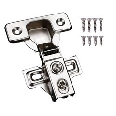10 Pack 100 Degree Partial Overlay Soft Close Stainless Steel Cabinet Hinges