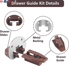 Dresser Drawer Slides Replacement Kit for Kenlin Rite-Trak II Model #168, 6 Set