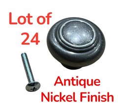 Baldwin 4447-151-BIN 1.5” Antique Nickel Kitchen Cabinet Ring Knobs (Lot of 24)