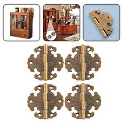 4 Pieces of Decorative Iron Hinges for Enhancing For Wooden Doors and Cabinets