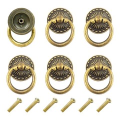 Chris.W 6pcs Vintage Bronze Drop Ring Knobs Pulls Handles for Dresser Drawer …