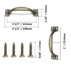8Pcs 5 1/2 Inch Bronze Cabinet Handles, Metal Gate Handles Rustic Drawer Pull…