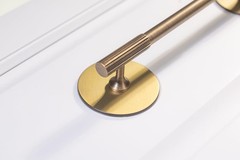 Brushed Antique Brass Large Backplates Bifold Cabinet Knobs 21/3 Inch 8 PCS