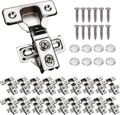 20 Pack Stainless Steel Soft Close Cabinet Hinges – 100° Angle for Modern Cab…