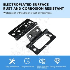 4-Pack Durable Non-Mortise Black Door Hinges – Easy Install, Rust-Resistant