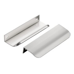 Silver Cabinet Handle 6 Pack 4.75 Inch Finger Edge Pull 3.75 Hole Center