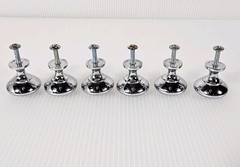 6 Chrome Cabinet Knobs Door Drawer Pulls Handles, Lot of 6