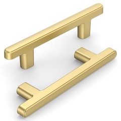 3.75 Inch 96mm Hole Center Brushed Gold Cabinet Drawer Handles Pulls 10 PCS
