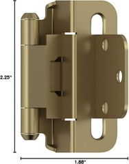 B0BWBRSLSQ Amerock BPR7565BBZ Cabinet Hinge 3/8 in (10 mm) Inset Self Closing
