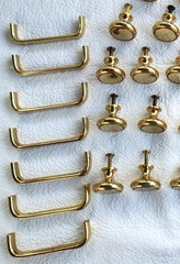 39 Shiny Brass/Gold Finish Drawer Cabinet Pulls – 32 Round /7 Open Handle
