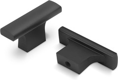 30 Pack Matte Black Aluminum Cabinet Knobs – 1.9 X 0.5 X 1 Inches – Black, Ambid