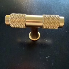 Solid Knurled Cabinet Pulls Champagne Bronze T Bar Knobs Drawer Knobs and Pulls